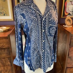 Polo Ralph Lauren casual bandana button down shirt with white piping